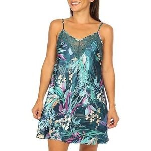 Women's Linea Donatella Chemise Botanical Print V-Neck - Large